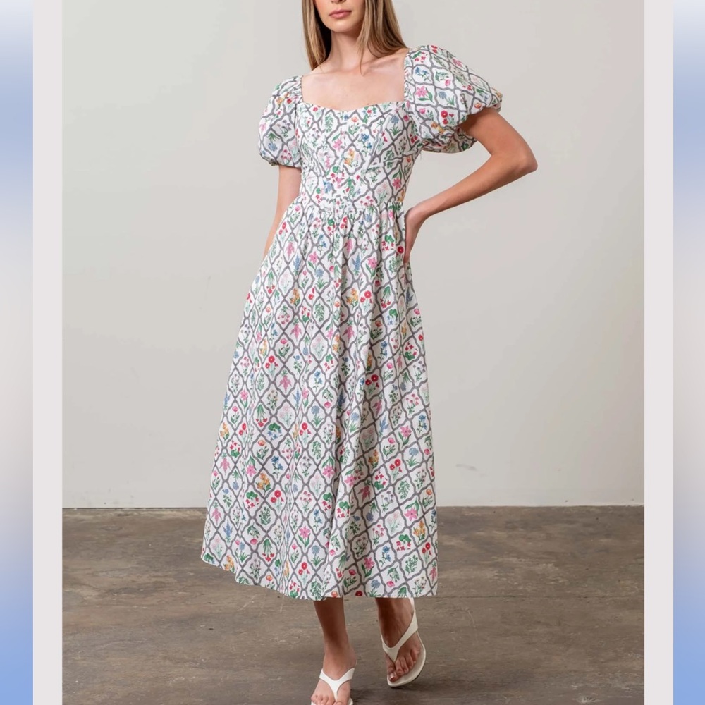 Moon River Corset Midi Dress NWT